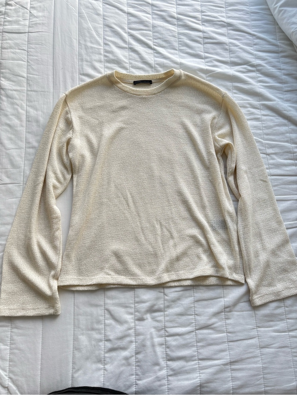 Zara Knit Cream Oversized Long Sleeve